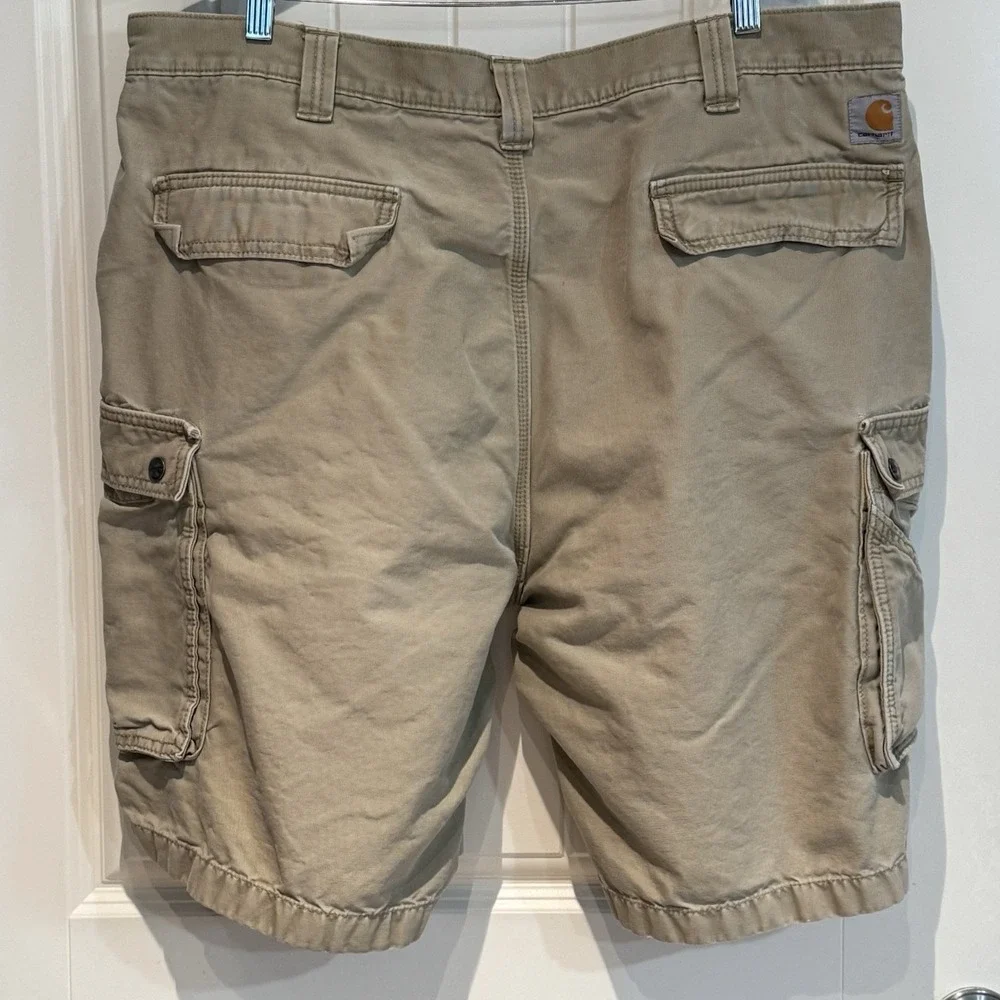 Carhartt Cargo Shorts Mens 42 Relaxed Fit Khaki Work Utility‎ Pocket Casual